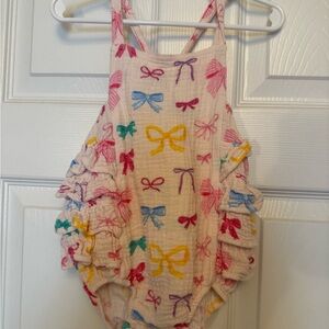 Angel Dear Pastel Bow Baby Romper